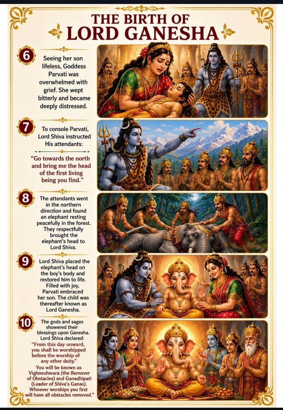 Lord Shiva Blessing Ganesha